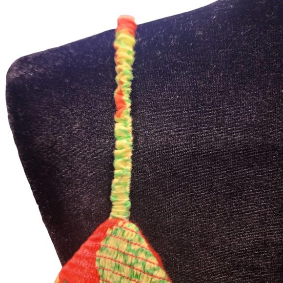 Farm Rio Red Neon Floral Tiered Cotton Maxi Dress Size XL - Picture 15 of 16